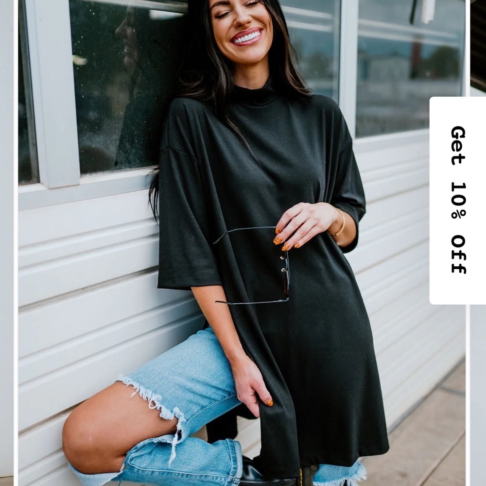 Dressed in Lala Icon Mock Neck in Black (currently sold out)